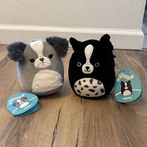 Set of 2 Squishmallows - 5” Dogs Monty and Malu